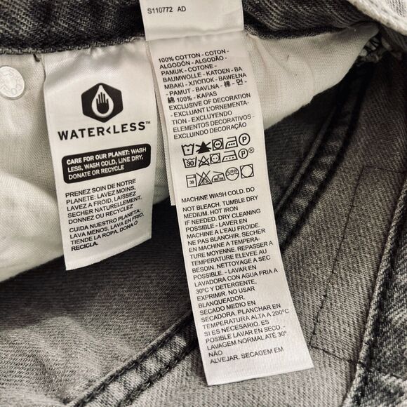 Levi's Low Pro Straight Jeans Women's 29 Mid-Rise Gray Wash Splatter Detail Hem - Picture 10 of 10